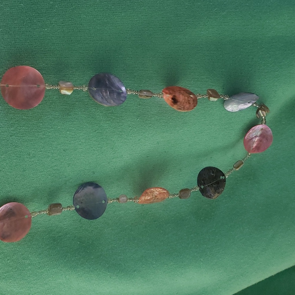 Vintage shell and stone necklace